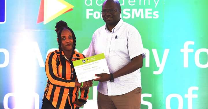 Cabinet Secretary Ministry of Cooperatives and Micro, Small and Medium Enterprise Development Mr. Simon Chelugui (Right)