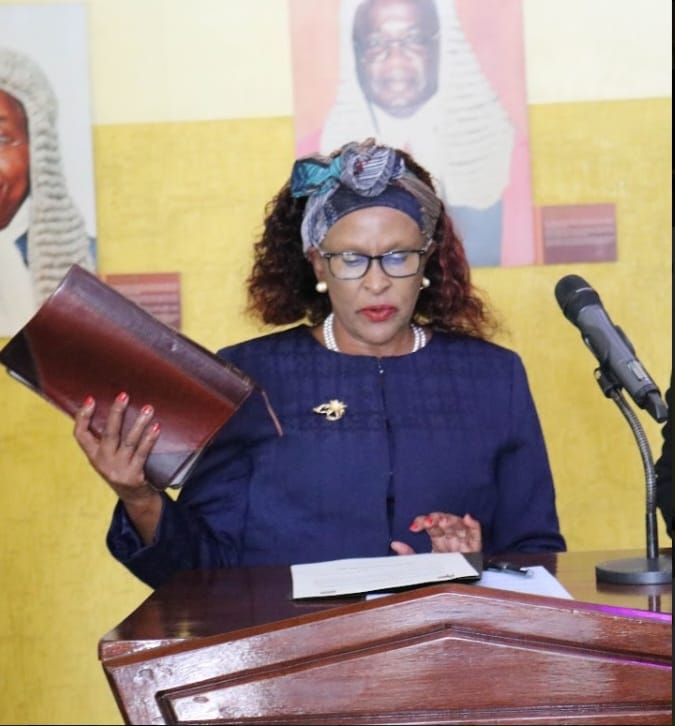 Dr Margaret Karungaru taking Oath of office