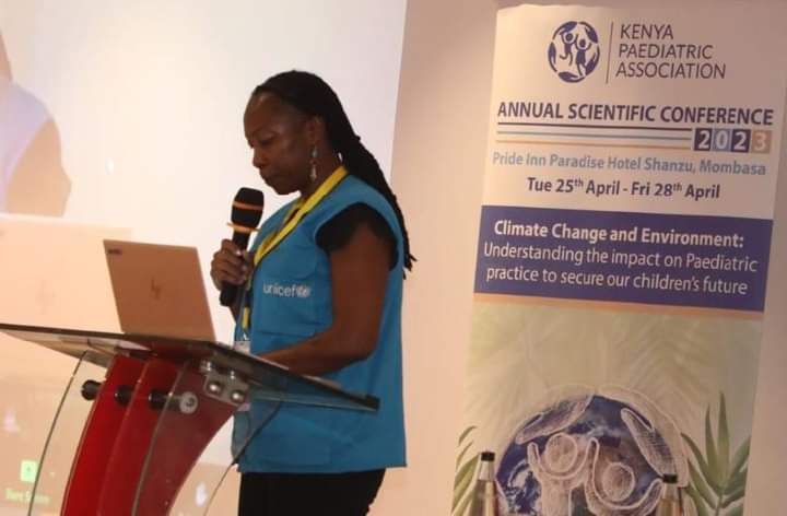 Health specialist from UNICEF, Kenya Country Office, Laura Oyengo addressing the forum