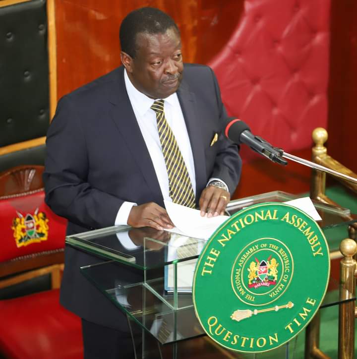 Musalia Mudavadi in the Chambers yesterday