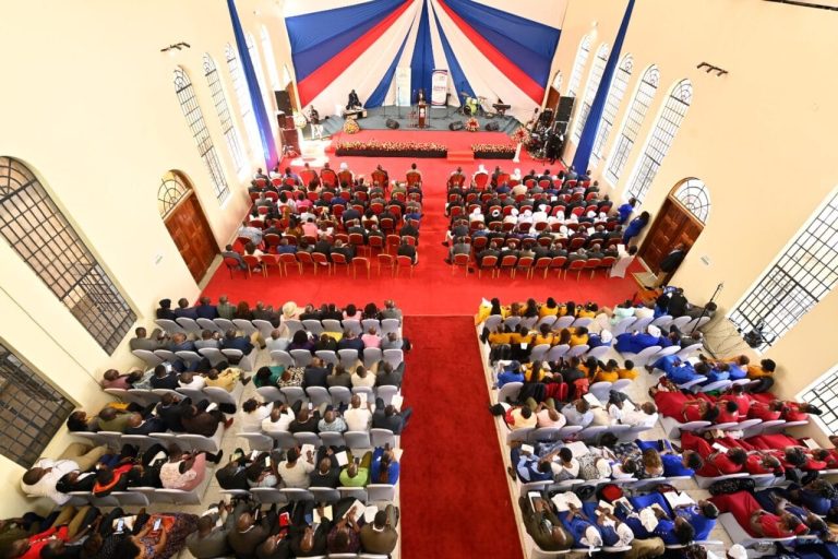 President William Ruto spoke during church service and the official opening of Friends Church (Quakers) Donholm, Nairobi County.