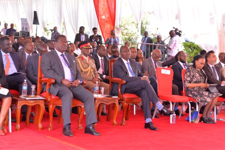 Prime Cabinet Secretary Musalia Mudavadi joined President William Ruto at the official commissioning of CyberKnife