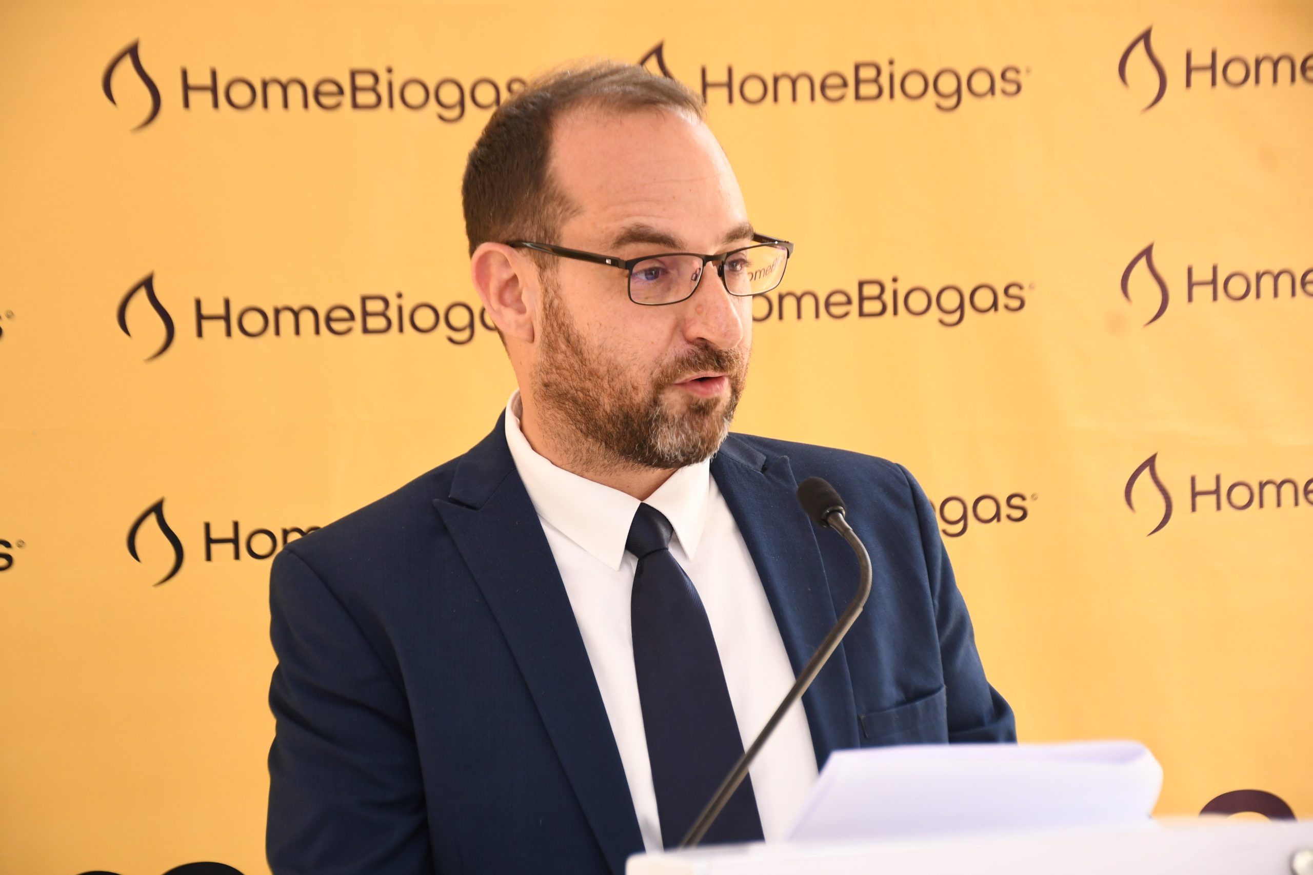 Barak Granot - Head of Economics & Trade Missions Embassy of Israel giving his speech at the Homebiogas Anniversary Celebration