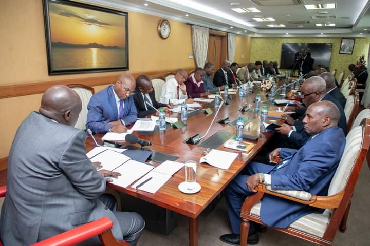 Deputy President Rigathi Gachagua during the consultative meeting with Ministry of Agriculture officials yesterday