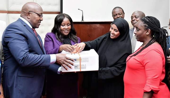 Embu County governor Cecily Mbarire while receiving the staff audit report