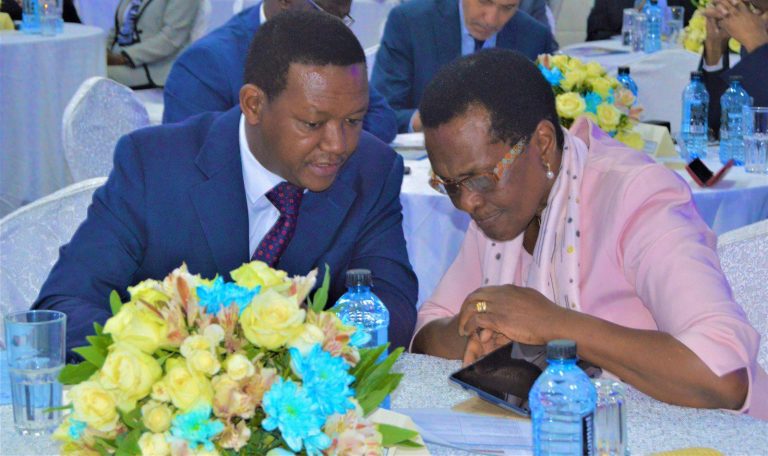 Foreign Affairs Cabinet Secretary Dr. Alfred Mutua and Amb. Nancy Karigithu