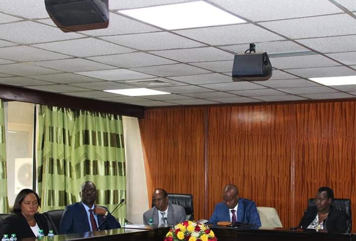 Some of the committee members during yesterday's session