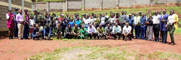 The stakeholders who took part in the tree planting exercise yesterday