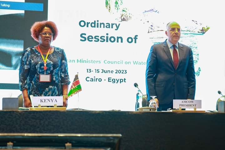 Cabinet Secretary Alice Wahome during a water forum yesterday