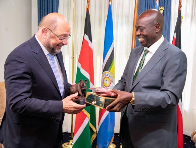 Deputy President Rigathi Gachagua with Mr Martin Schulz, the president of Friedrich Ebert Stiftung