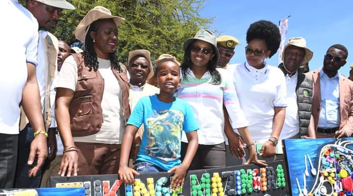 Environment and Forestry Cabinet Secretary Soipan Tuya, Nakuru County Governor Susan Kihika and other leaders in Nakuru