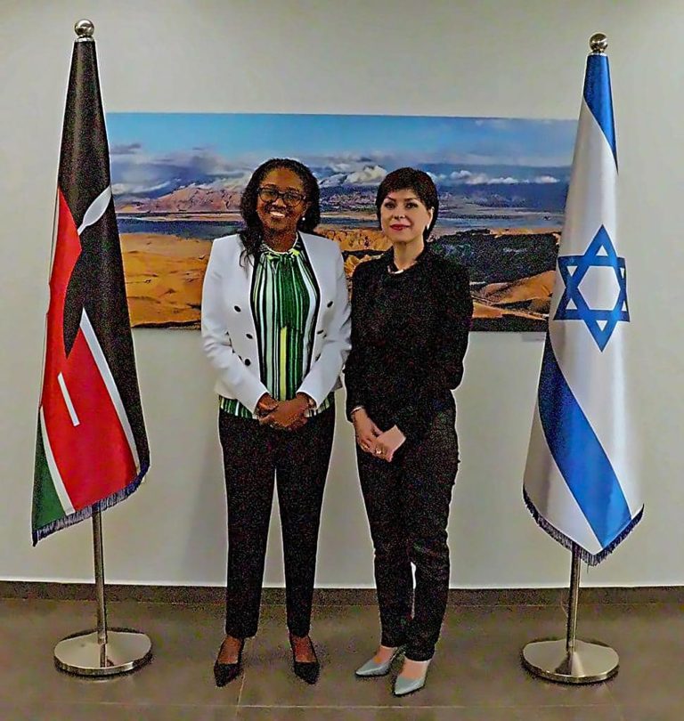Governor Susan Kihika (left) and Ms Yahel Margovsky Lotem