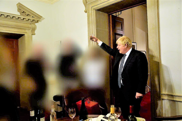 Photo 1 Party at 10 Downing Street on 13.11.2020 on departure of special adviser. Photo from Sue Gray final 60 page report on Boris Partygate