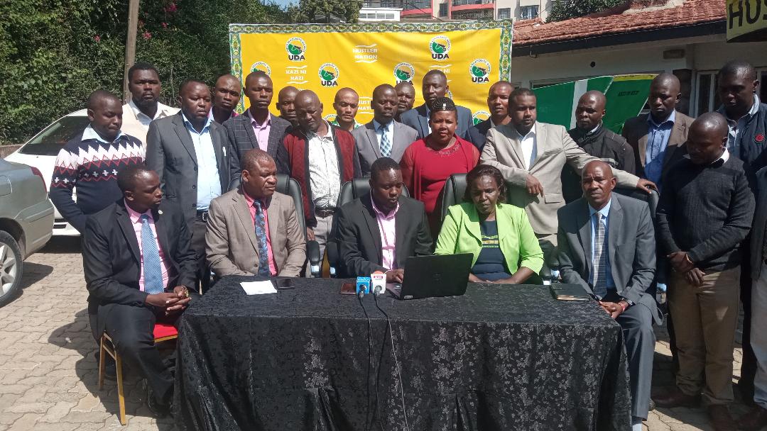 UDA Leaders from the larger Nairobi County in a press briefing