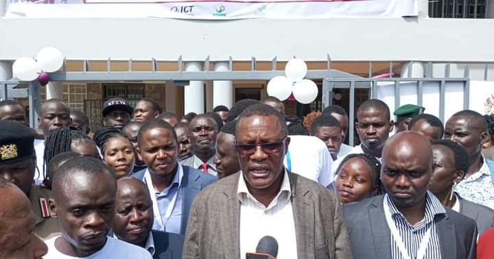 CS Eliud Owalo addressing the media