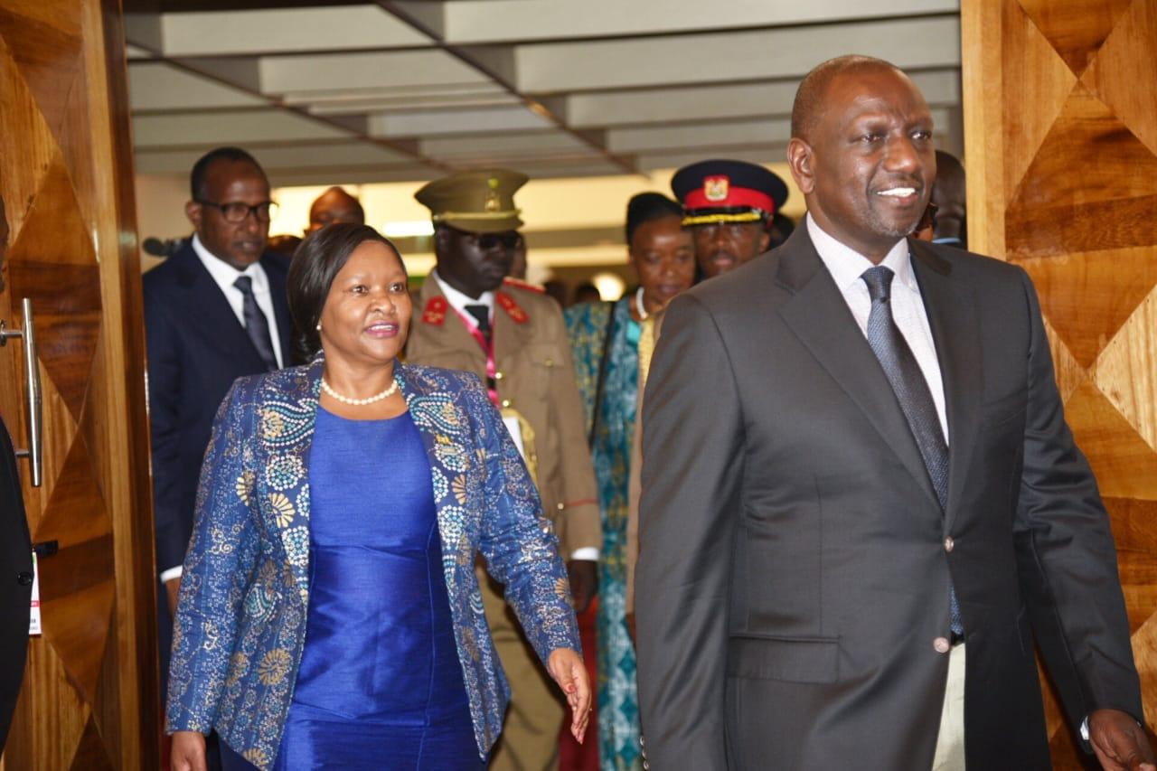 East Africa Community Cabinet Secretary Rebecca Miano with President William Ruto at a past function Kenya is keen to boost bilateral ties with Congo