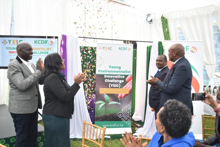 Gordon Odundo, KCDF Board Director, Grace Maingi, KCDF Executive Director Samson Toniok