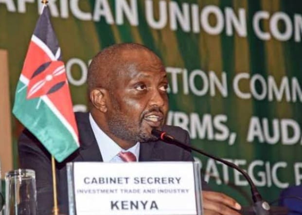 Investments, Trade and Industry Cabinet Secretary Moses Kuria during a past event