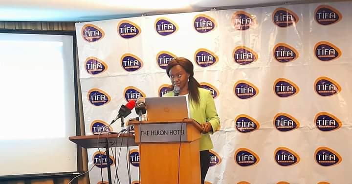 TIFA Chief Executive Officer (CEO), Maggie Ireri while releasing the polls yesterday