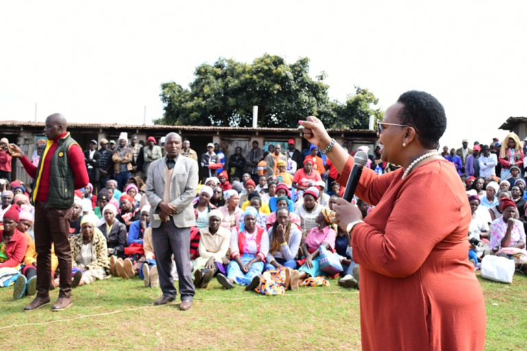 Senator Veronica Maina addressing public.