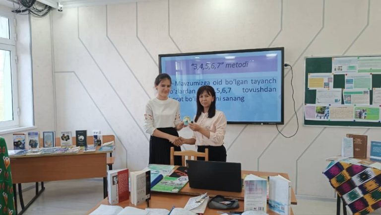 Iroda Bakhronova with her Dear Teacher