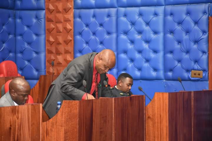 Kerugoya Ward MCA Eric Muchina making his contribution