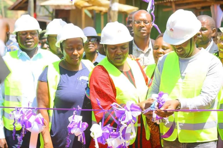 Kisii Woman Rep Dorice Donya during the commissioning of the borehole at Tabaka Ward South Mugirango Kisii County