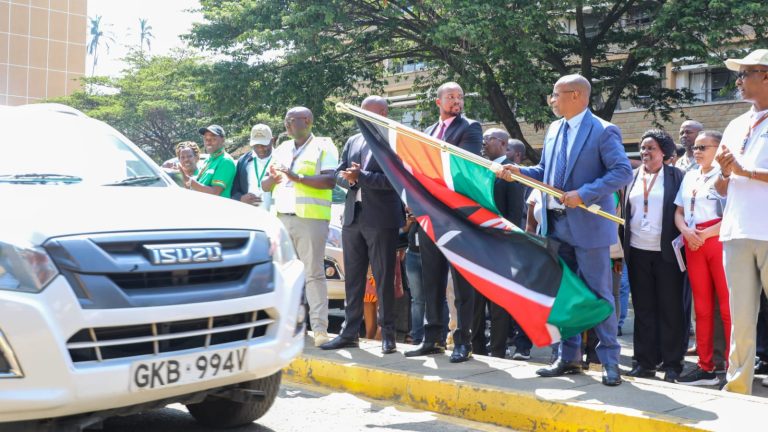 Lands Cabinet Secretary Zacharia Mwangi Njeru and his Principal Secretary Nixon Korir yesterday flagged off 8 teams equipped to digitize lands registries..