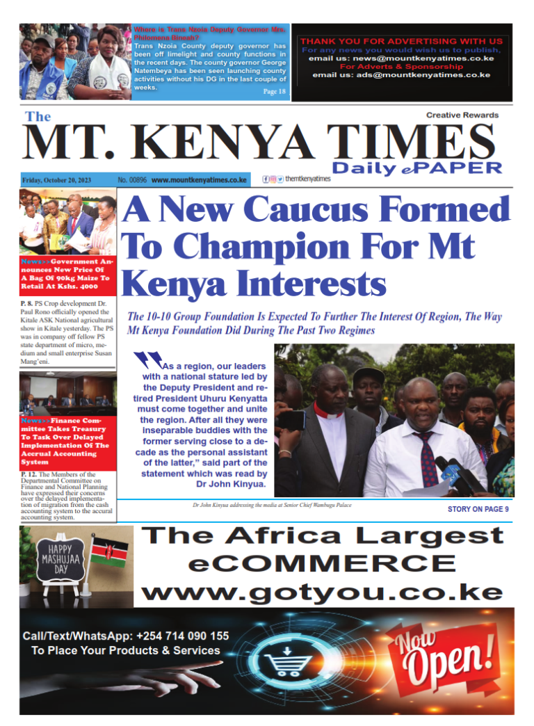 Oct 20, 2023 Mt Kenya Times ePAPER_001
