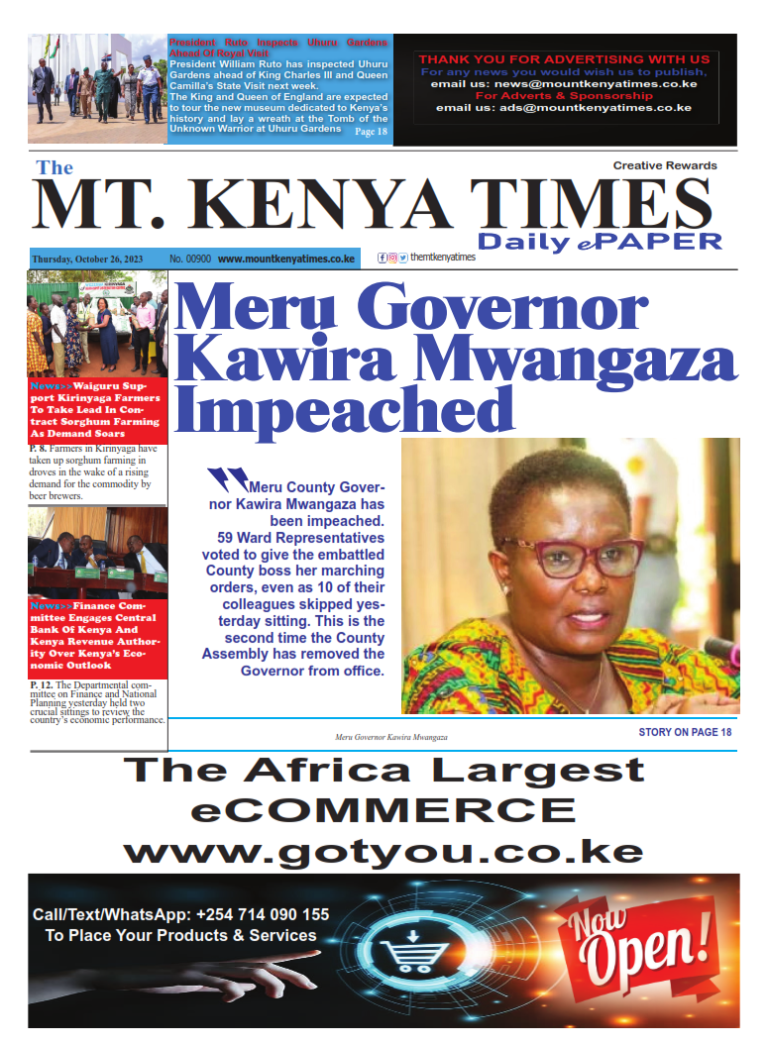 Oct 26, 2023 Mt Kenya Times ePAPER
