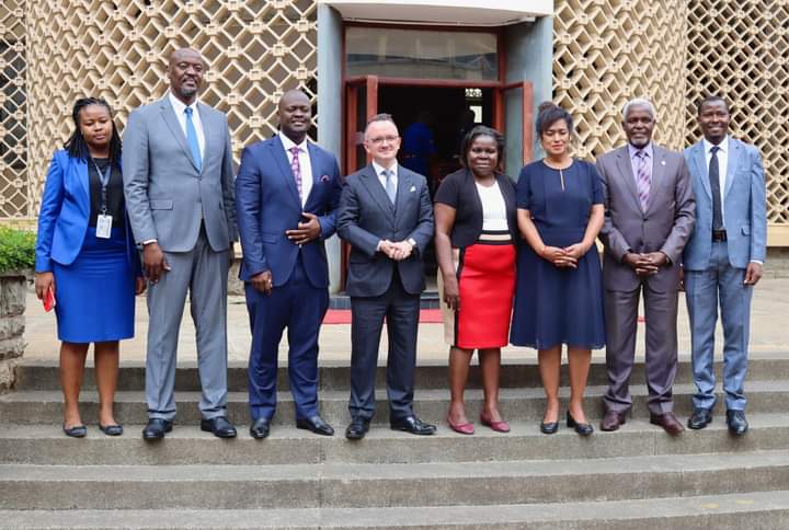 Parliamentary Caucus on Drugs members pose for a photo with representatives from United Nations Office on Drugs and Crime (UNODC) and the Programme Manager, World Health Organization (WHO) after a consultative meeting yesterday.
