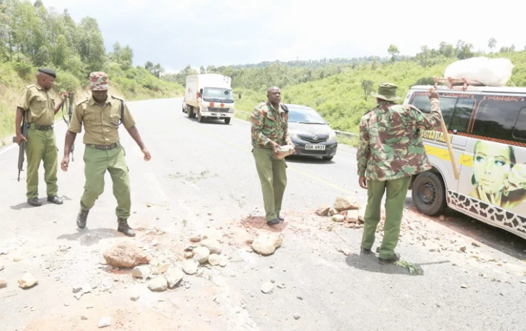 Police officers in Sondu.
