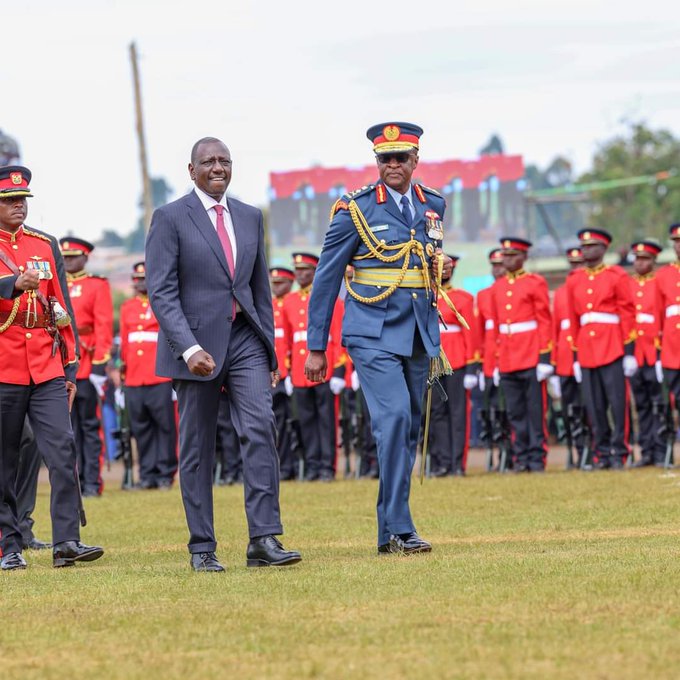 President William Ruto and General Francis Omondi Ogola, Chief of The Defence French Forces