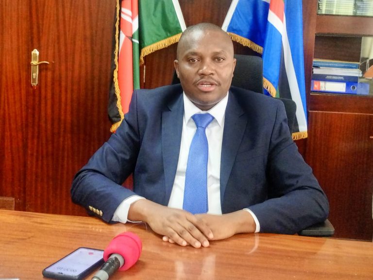 Principal Secretary for Mining Elijah Mwangi in his office