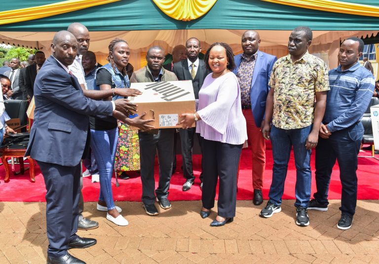 Kirinyaga Governor Anne Waiguru (front right)