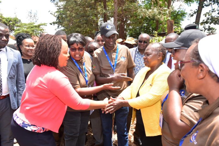 Kirinyaga Governor Anne Waiguru (left)