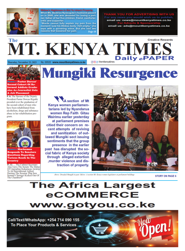 Nov 23, 2023 Mt Kenya Times ePAPER_001