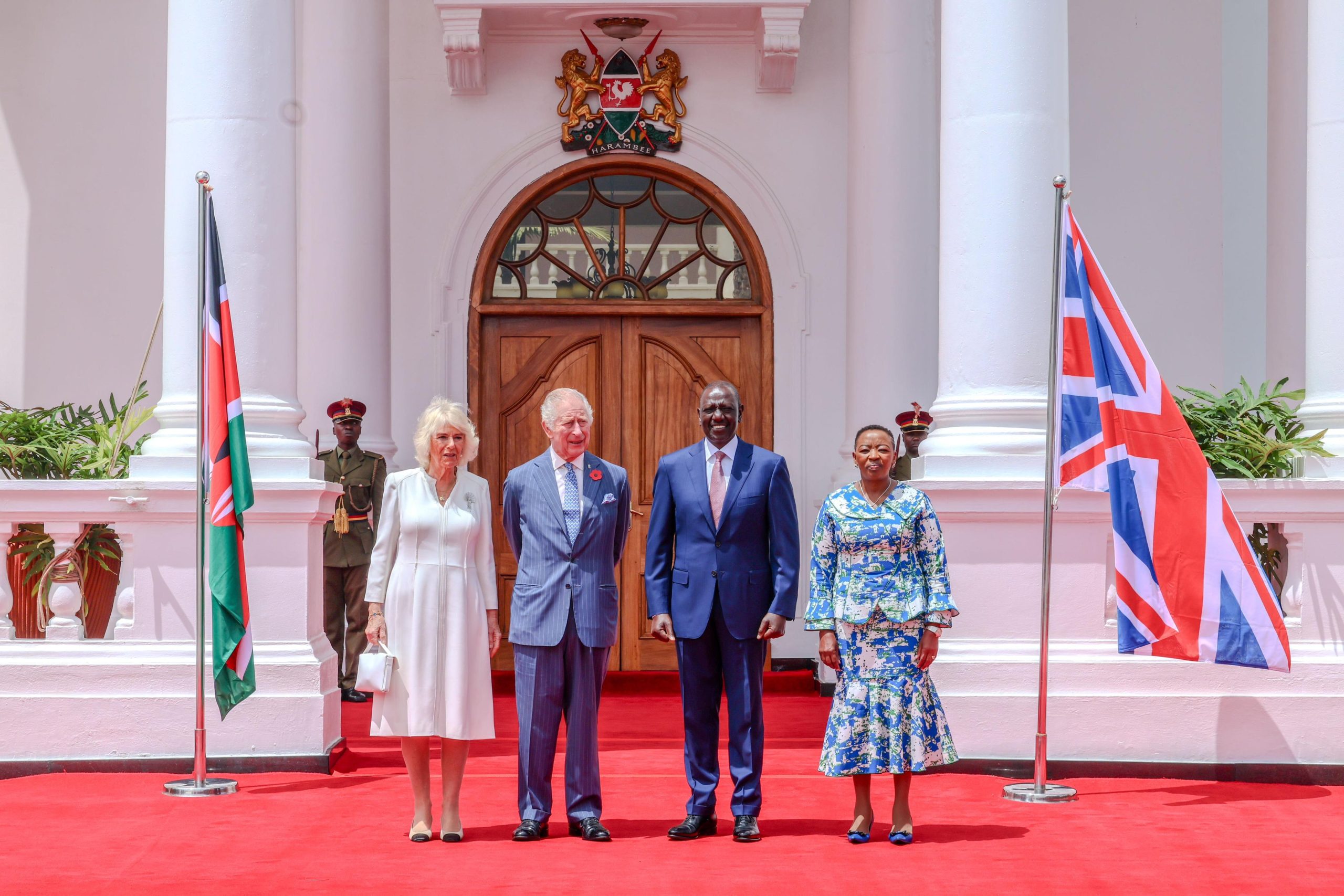 President William Ruto, King Charles III, Her Majesty Queen Camilla and First lady Racheal Ruto at State House