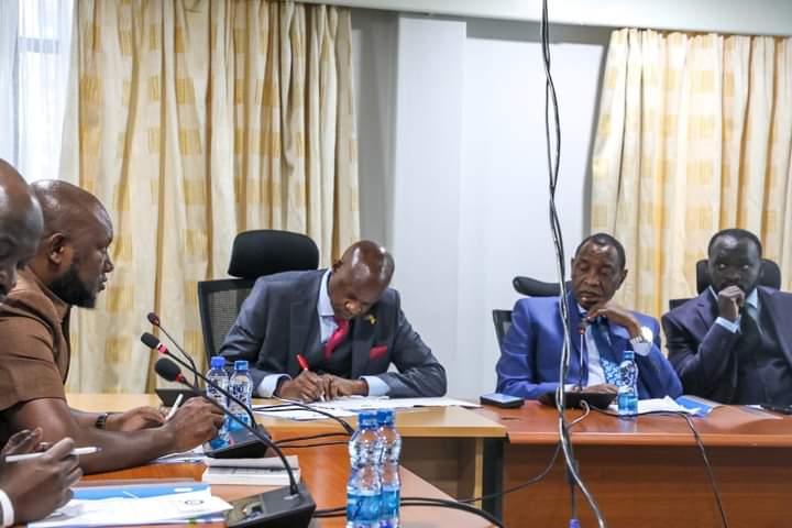 Some of the committee members during yesterday's session
