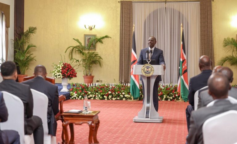 The Head of State at State House, Nairobi, during the inauguration of the Pending Bills Verification Committee