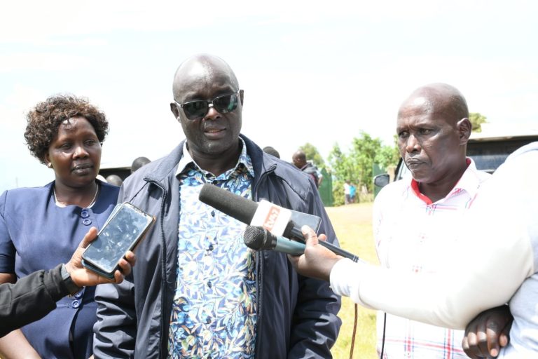 West Pokot governor And his DG Robert Komole earlier inspecting the Kishaunet grounds where the current West Pokot Agricultural Show is being held.