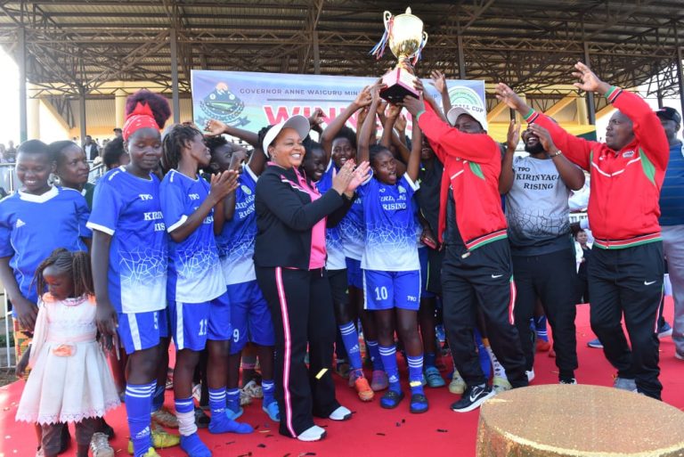 Kirinyaga County governor Ann Waiguru with the winners