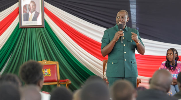 President William Ruto addresses officials and children from 52 children homes during an event at State Lodge, Eldoret