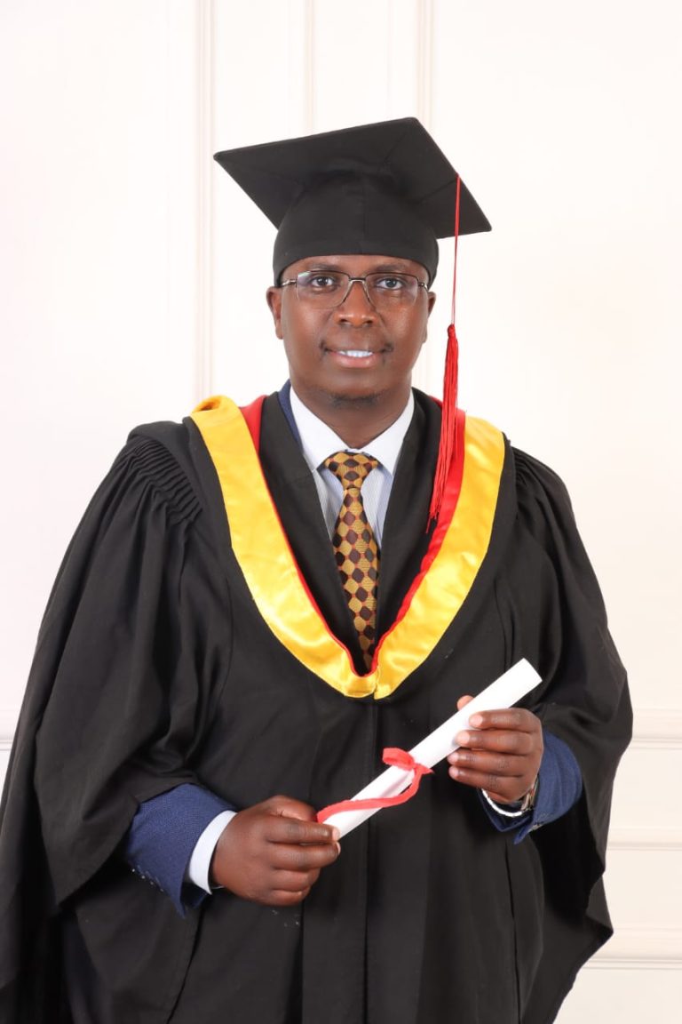 Simon Mwaura during graduation last Friday