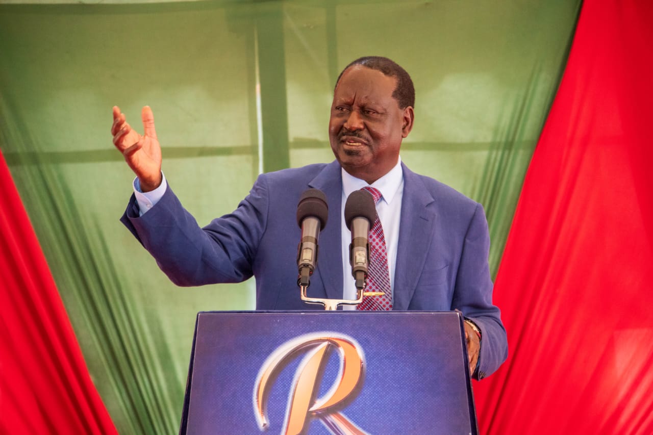 Azimio La Umoja One Kenya Coalition leader Raila Odinga