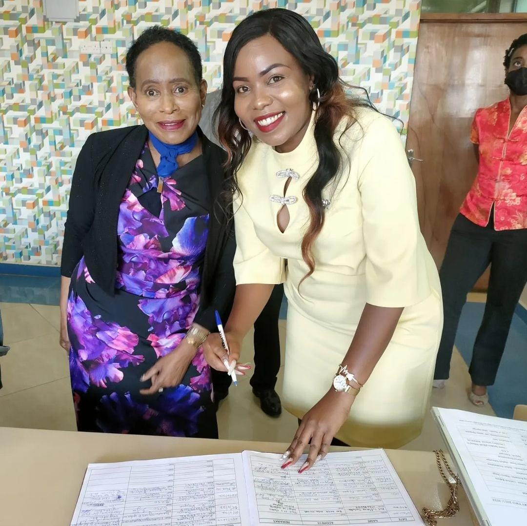Dr. Ekrah Ndung'u (right) with the late Liz Wanyoike