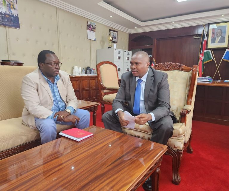 Kenya Chambers of Mines Chairperson Dr. Patrick Kanyoro meets PS Elijah Mwangi of the State Department for Mining