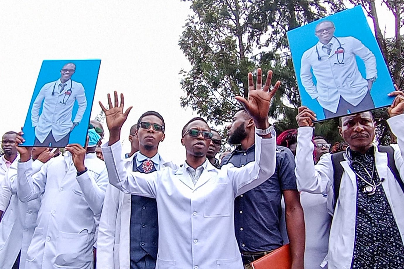 Nakuru medics during the protest