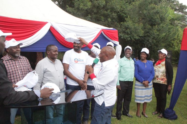 The New Democrats (TND) party National chairman Dr Thuo Mathenge formally welcoming leaders to the party during a consultative meeting on Saturday.