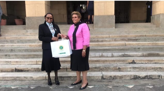 Chief Justice Martha Koome with Lady Justice Fatuma Sichale yesterday